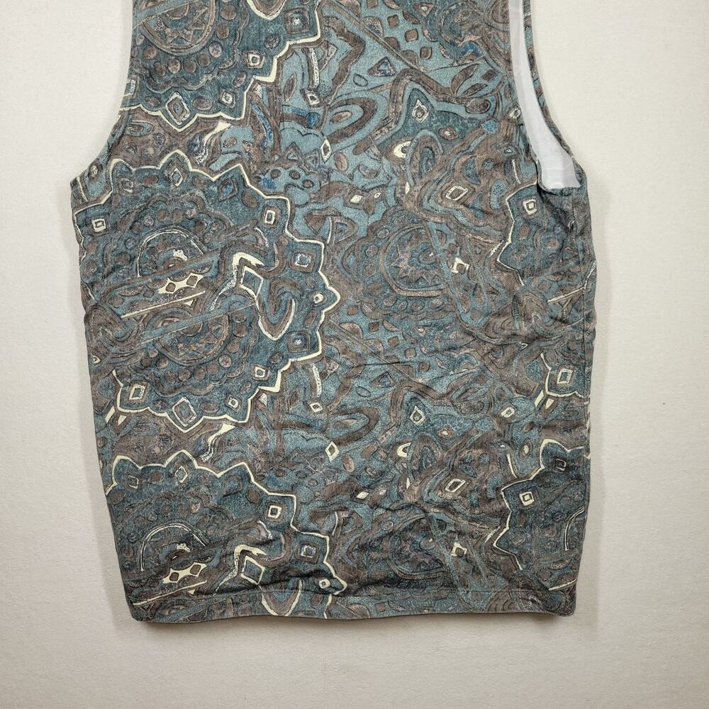 Vintage Chicos Vest Womens Shirt Sz 2 Large Green Cottagecore Button Up Aztec - Picture 10 of 11